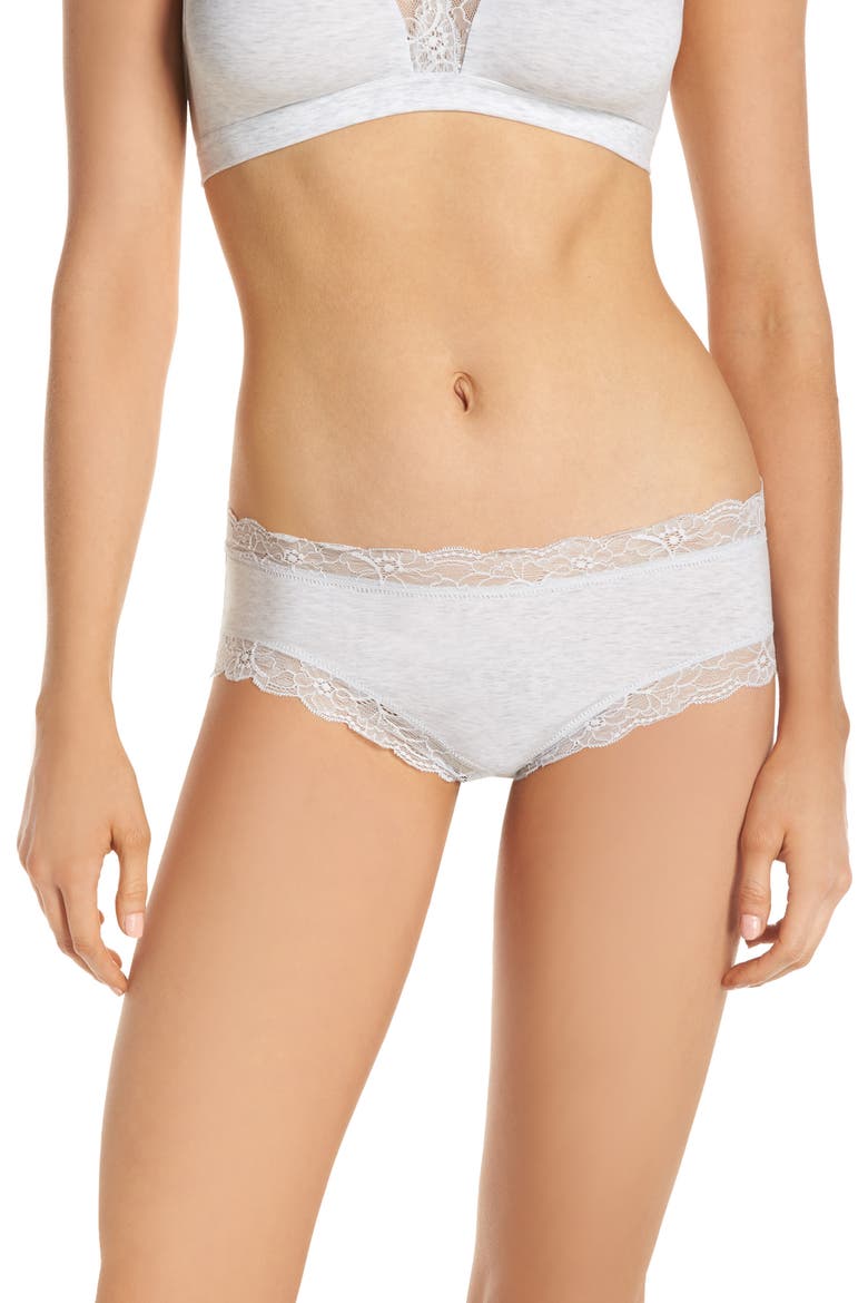Cotton Lace Hipster Briefs, Main, color, CERAMIC MELANGE 1212