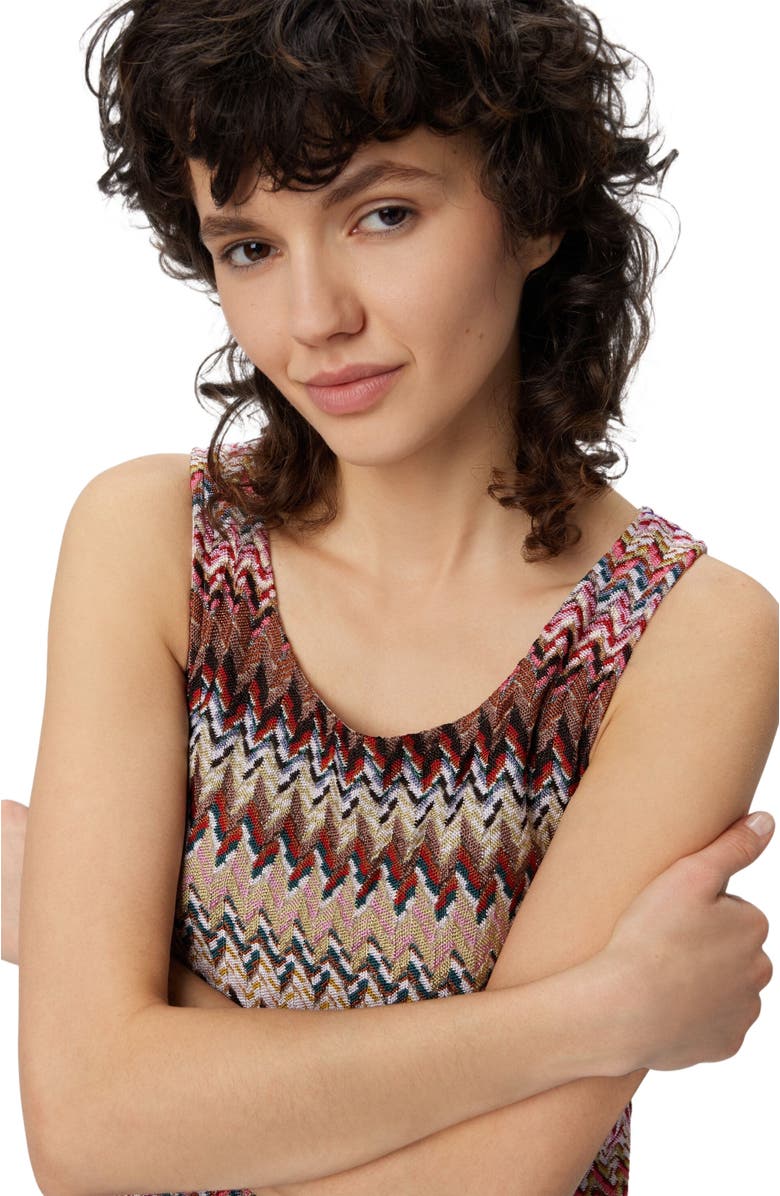 Missoni Zigzag Tank Top With Ribbed Detail, Alternate, color, Multicoloured