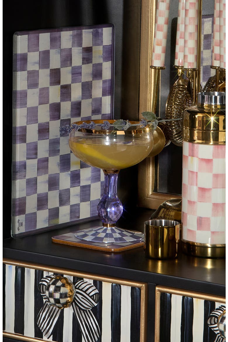 Violet Check Coupe Glass, Alternate, color, VIOLET