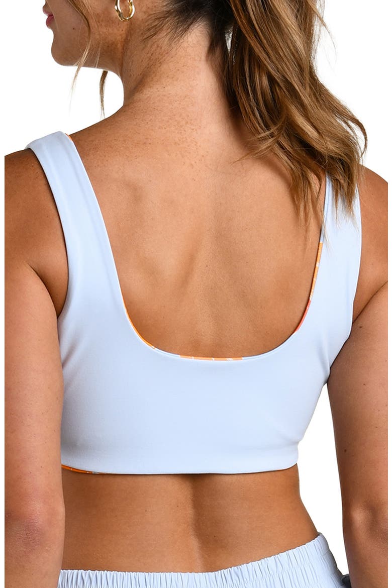 Outline Floral Scoop Neck Reversible Sports Bra, Alternate, color, DRIFT