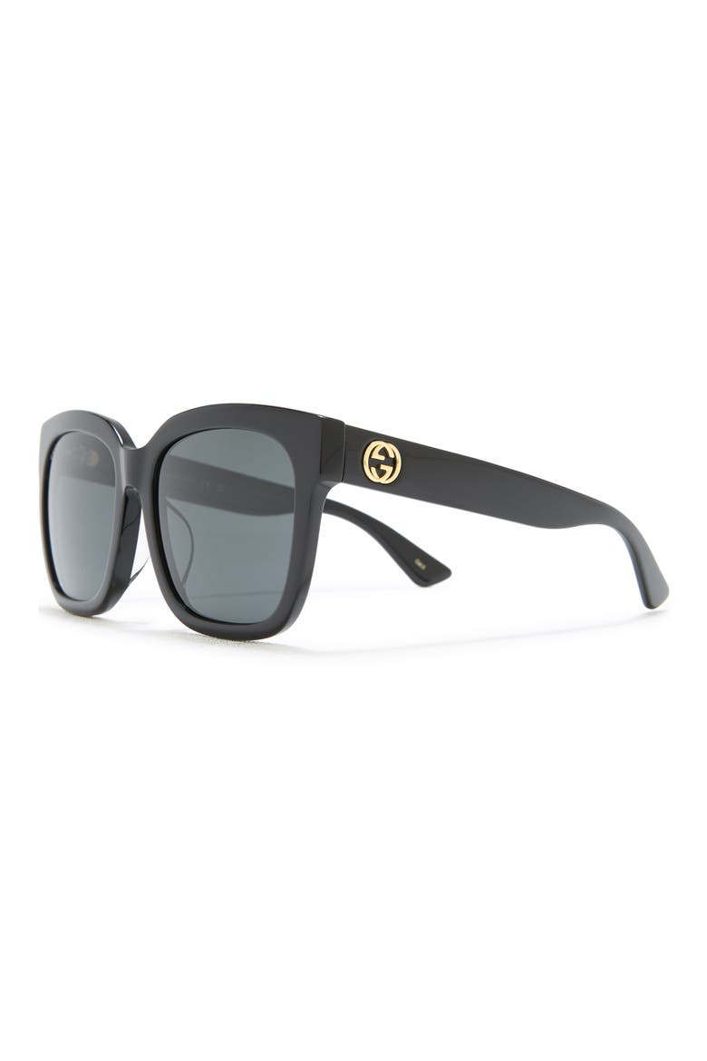 54mm Square Sunglasses, Alternate, color, BLACK BLACK GREY