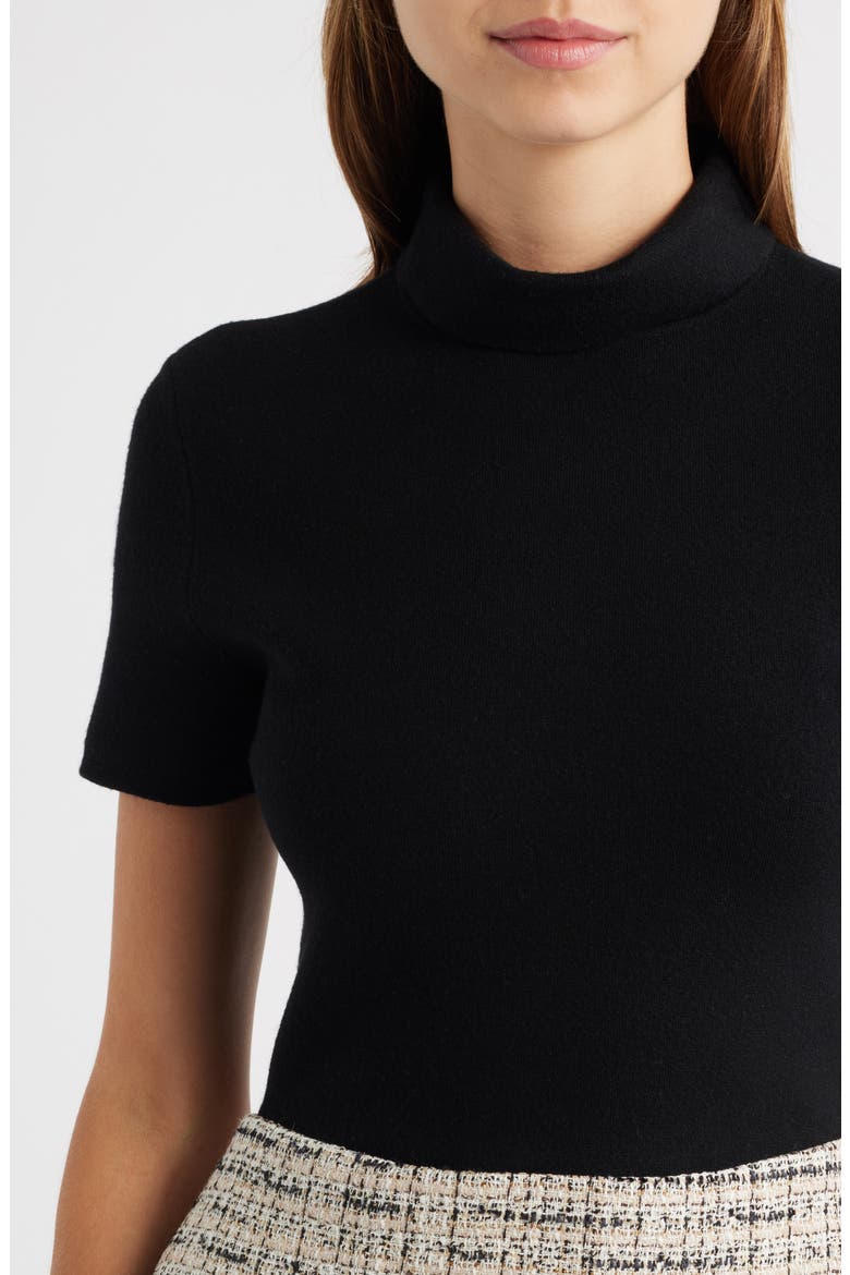 Short Sleeve Combo Tweed Dress, Alternate, color, BLACK MULTI