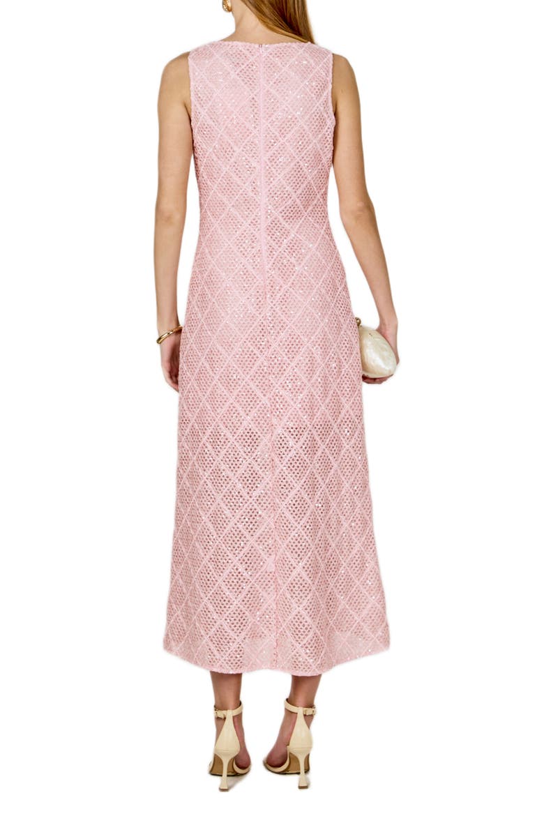 Sequin Open Stitch Dress, Alternate, color, PINK