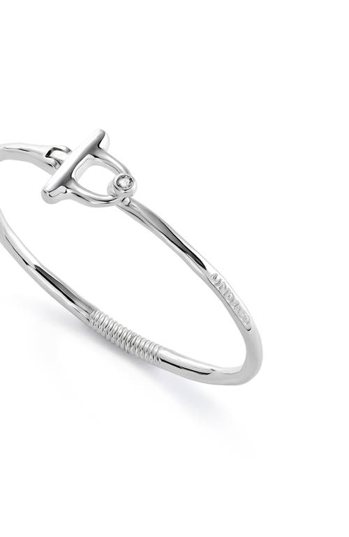 Unode50 Sterling Silver-plated Bangle Bracelet With White Topaz In Silver