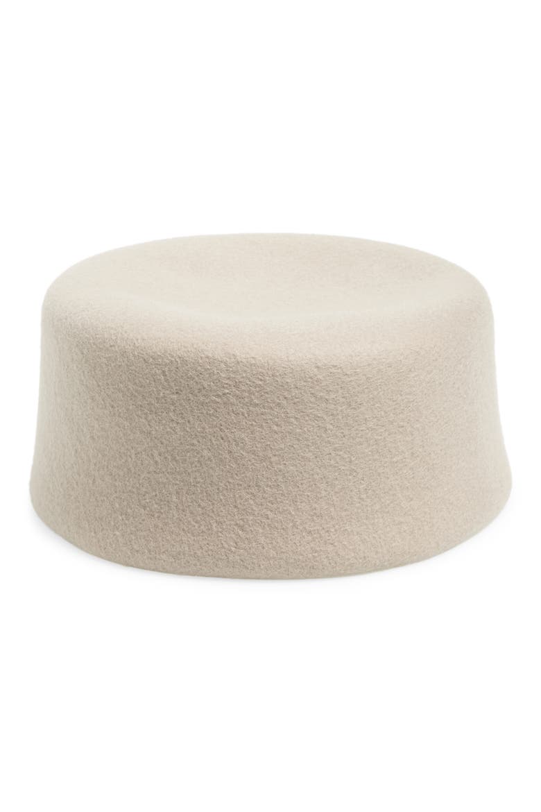 Lauren Wool Felt Pillbox Hat, Main, color, ALABASTER