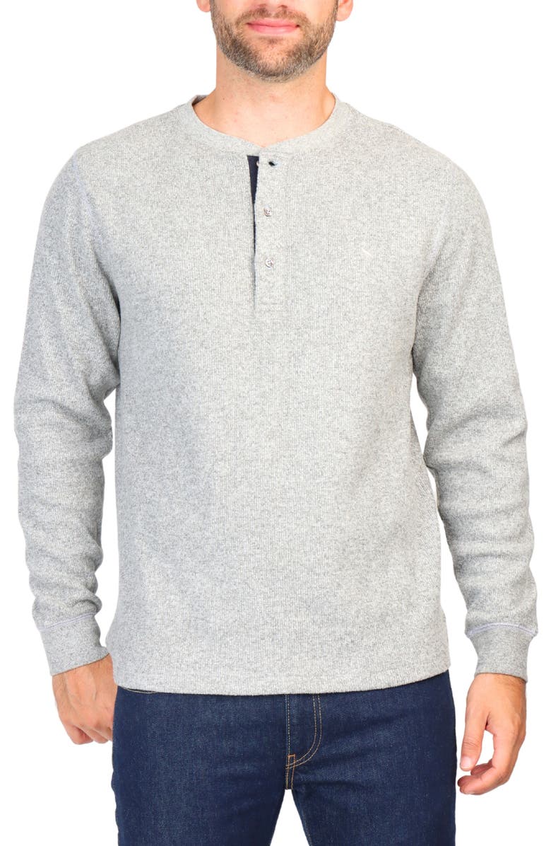 TailorByrd Cozy Knit Henley, Main, color, Grey Heather
