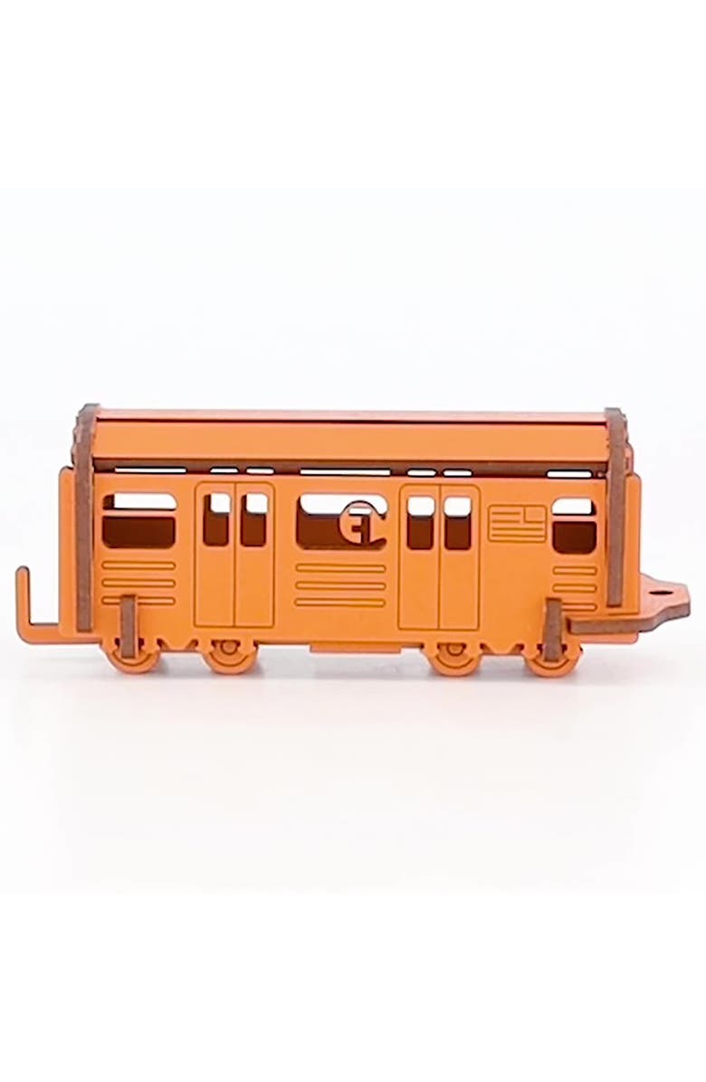 Little & Wood Woodlet Medium Nyc Subway F Train, 3D Wooden Kitset, Ages 6+, Alternate, color, Multicolored