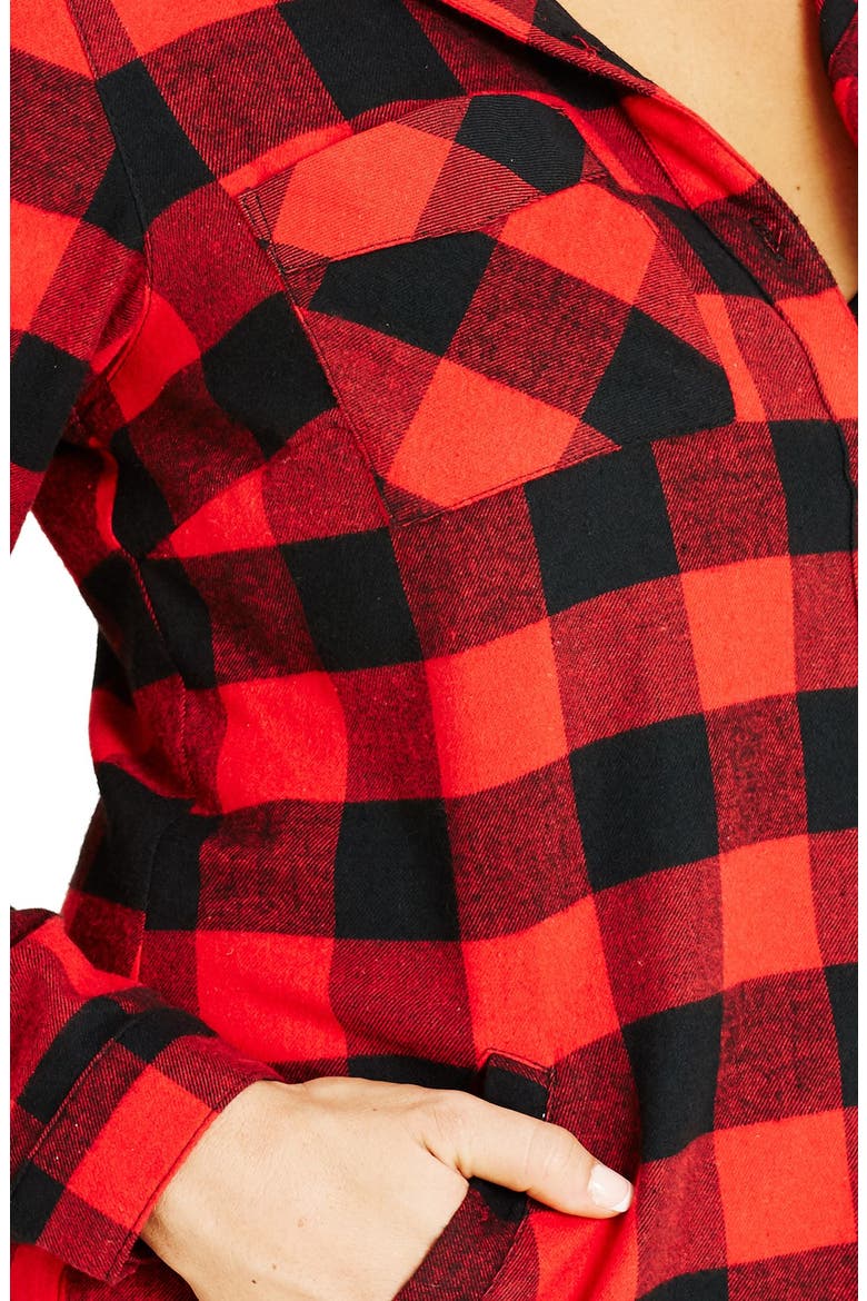 Plaid Boyfriend Shirt, Alternate, color, RED