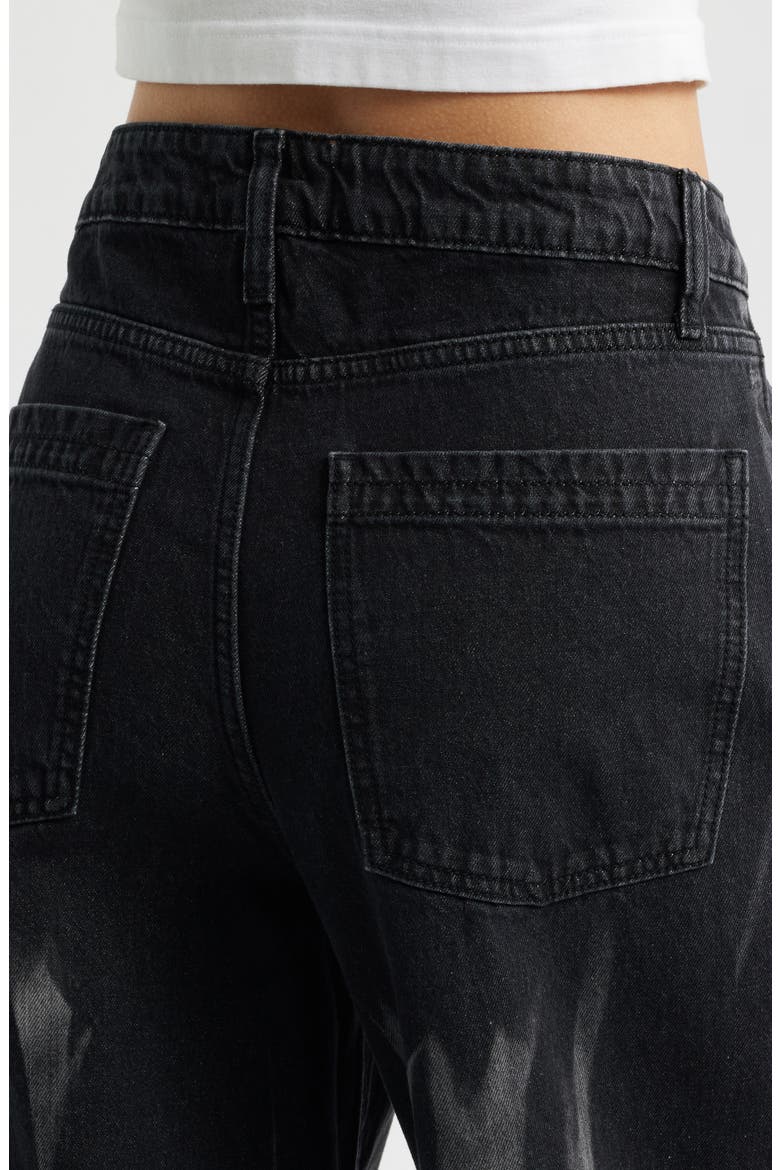 Relaxed Baggy Wide Leg Jeans, Alternate, color, BLACK