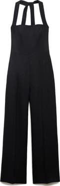 MANGO Halter Linen Jumpsuit