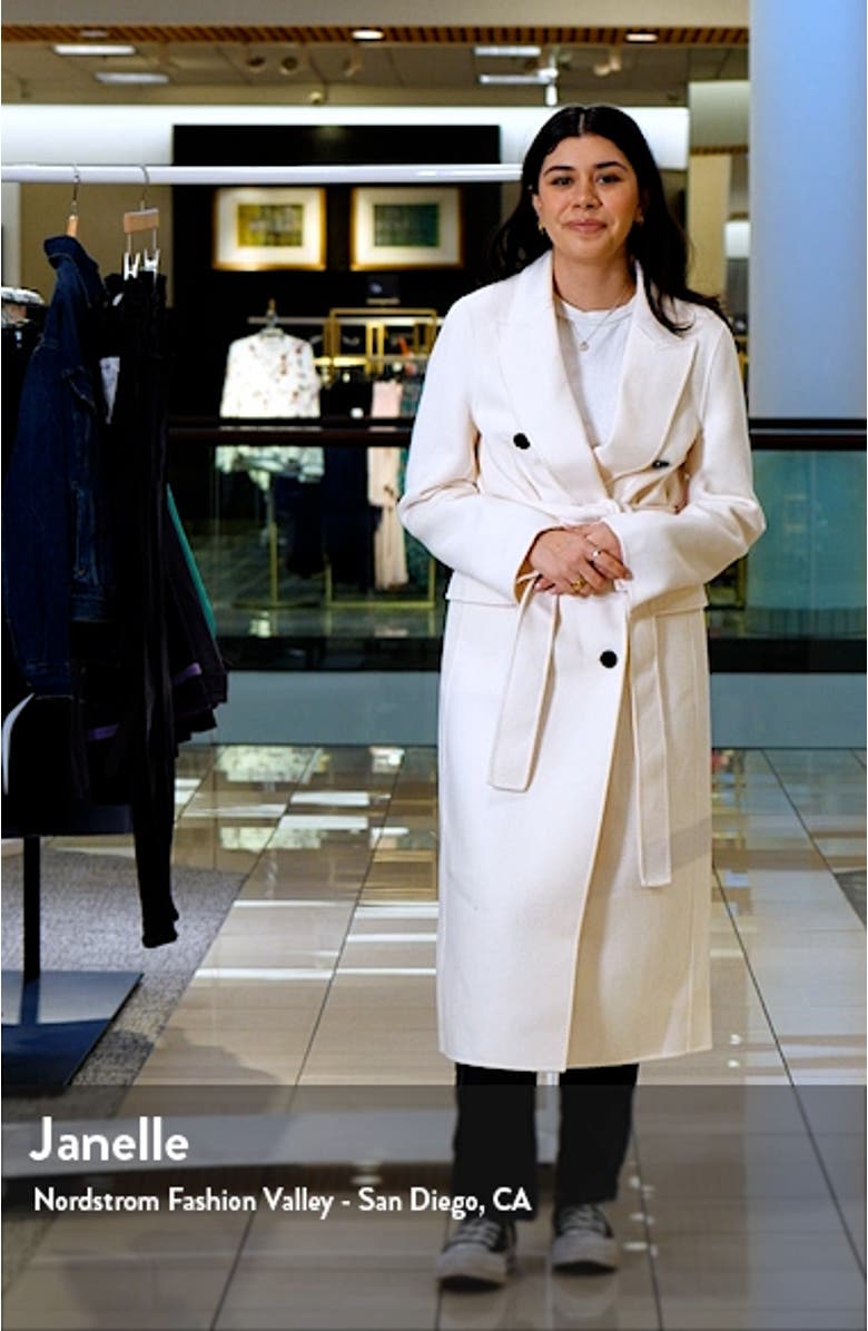 Belted Wool Blend Longline Coat, sales video thumbnail