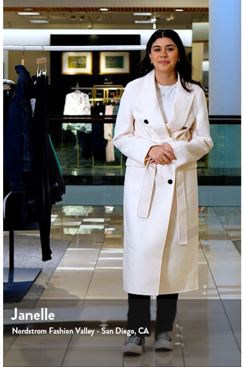 Belted Wool Blend Longline Coat video