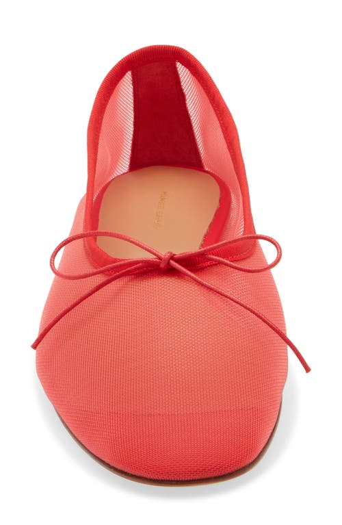 Mansur Gavriel Dream Mesh Ballerina Flat In Bright Red