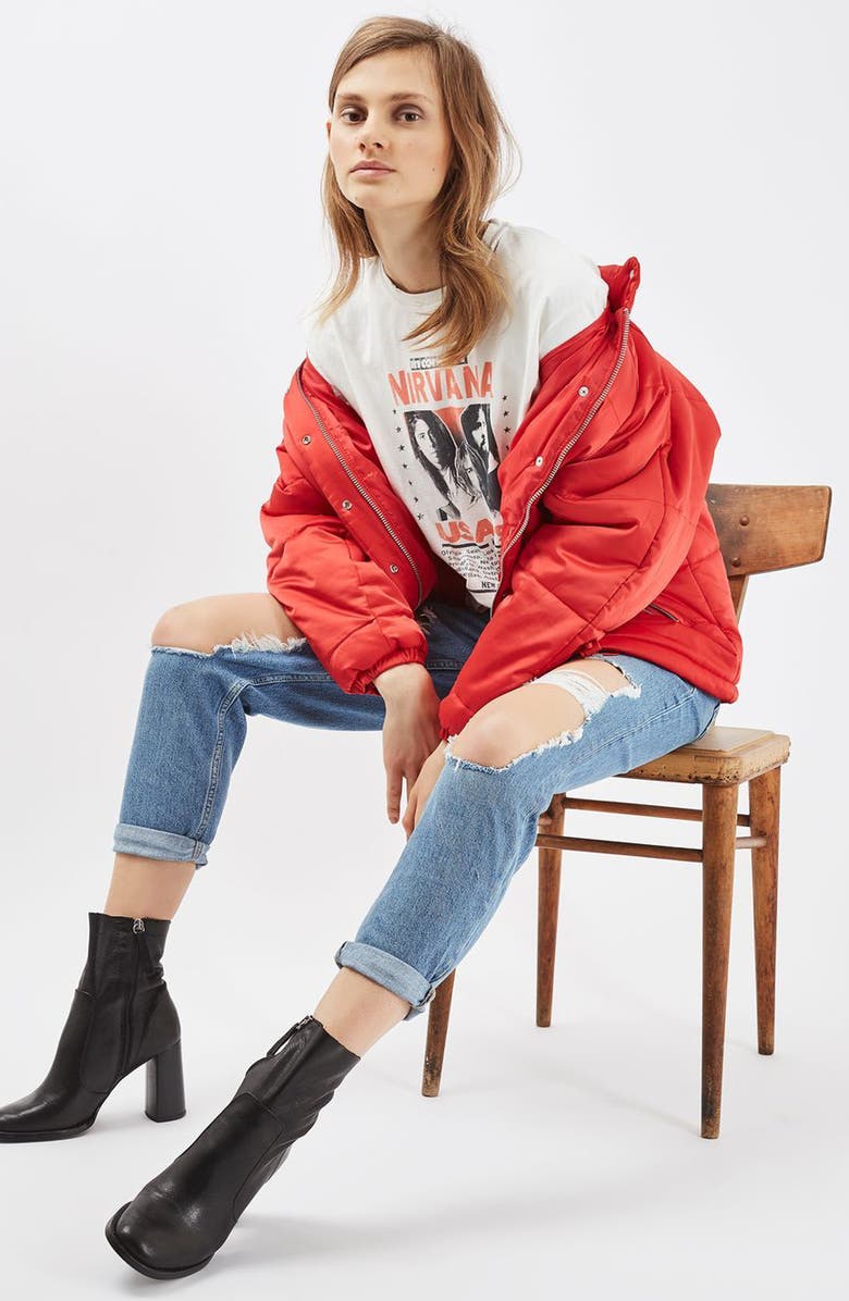 Topshop Hayden Ripped Boyfriend Jeans, Alternate, color, 