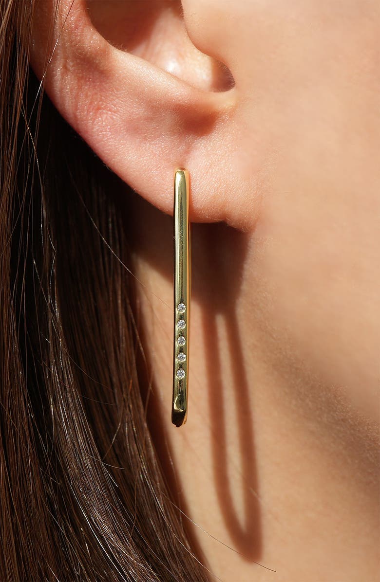 Argento Vivo Sterling Silver Rectangle Hoop Earrings, Alternate, color,