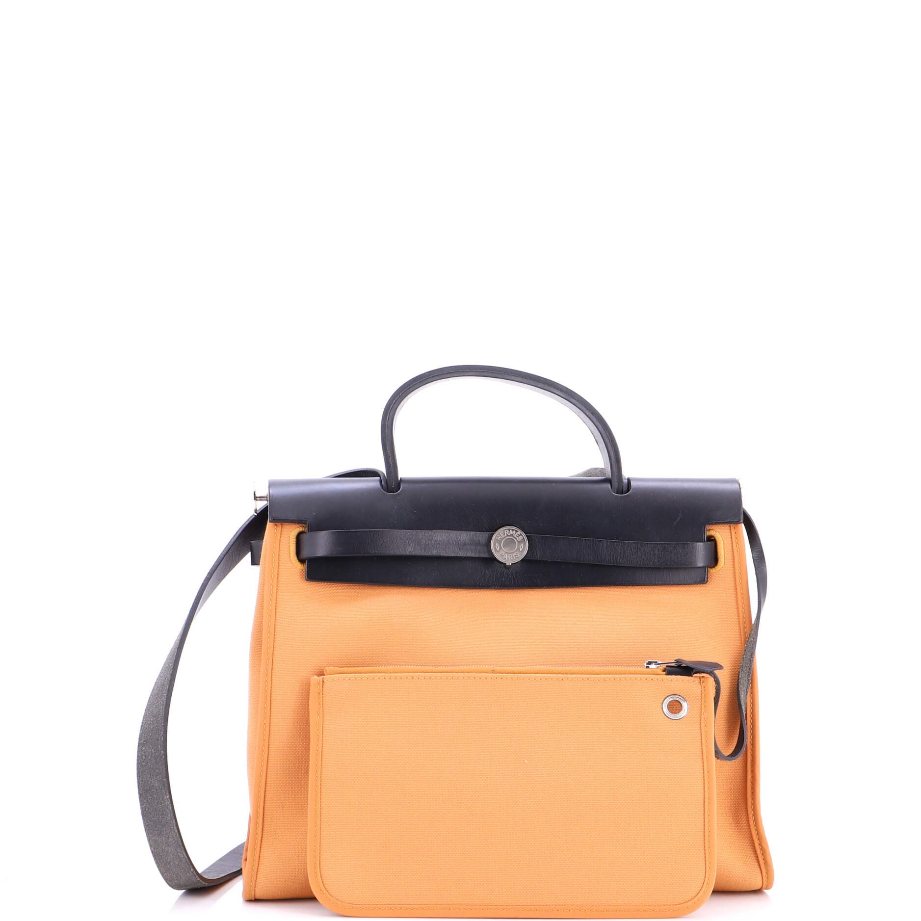 Pre-Owned Hermes Herbag Zip Leather and Toile 31, Alternate, color, Toffee