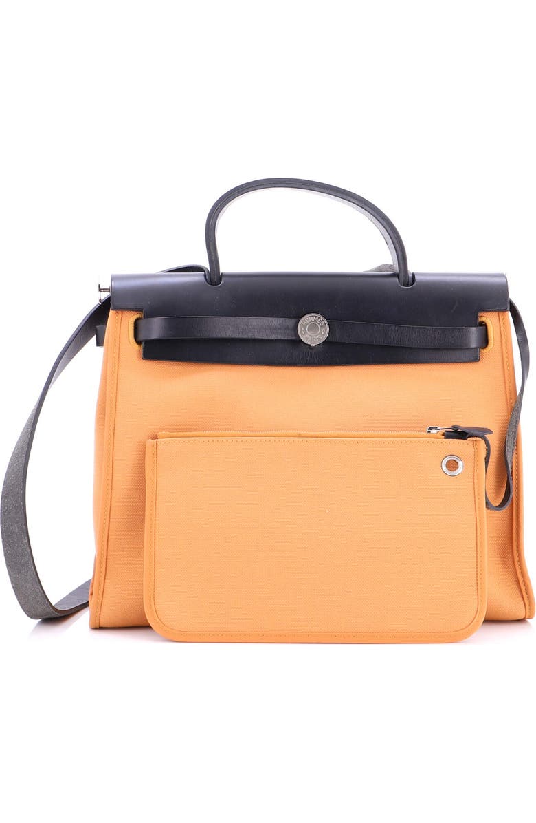 Pre-Owned Hermes Herbag Zip Leather and Toile 31, Alternate, color, Toffee