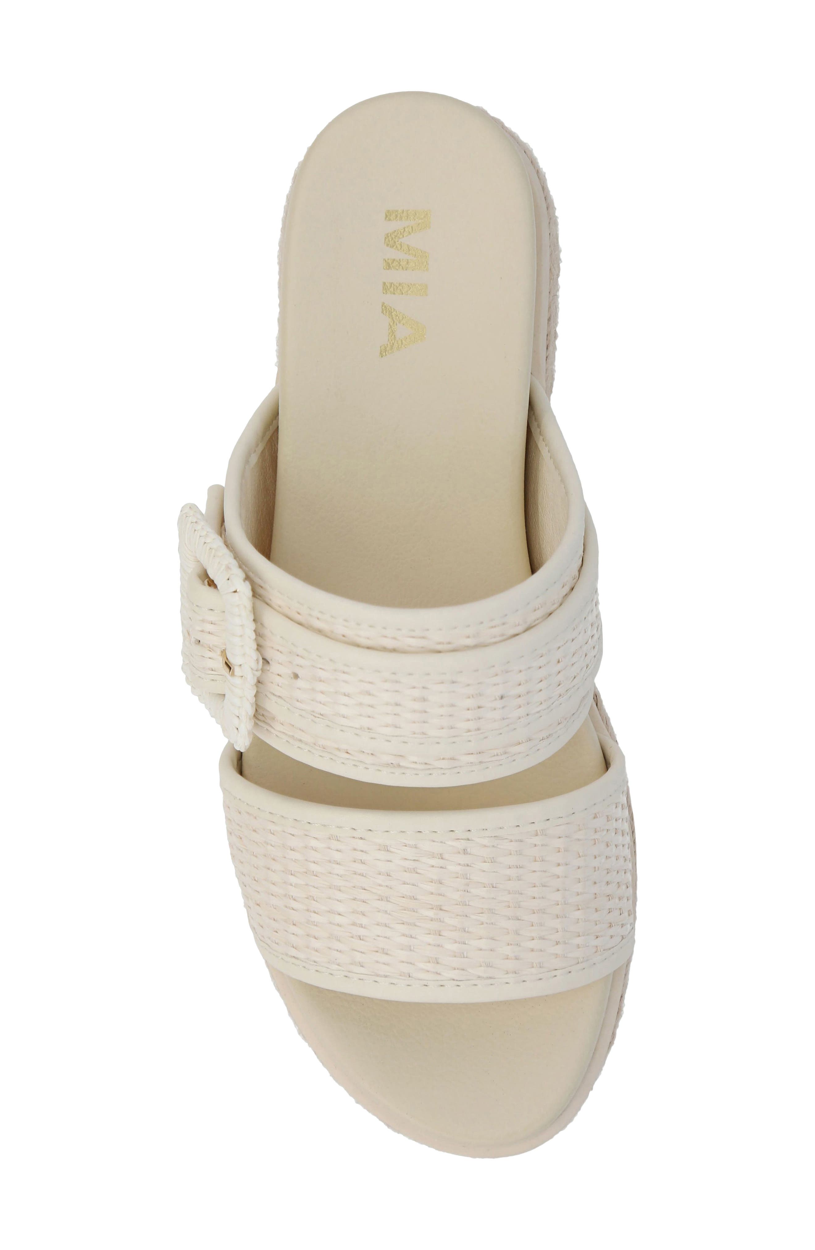 MIA Kylian Espadrille Platform Wedge Slide Sandal, Alternate, color, Bone