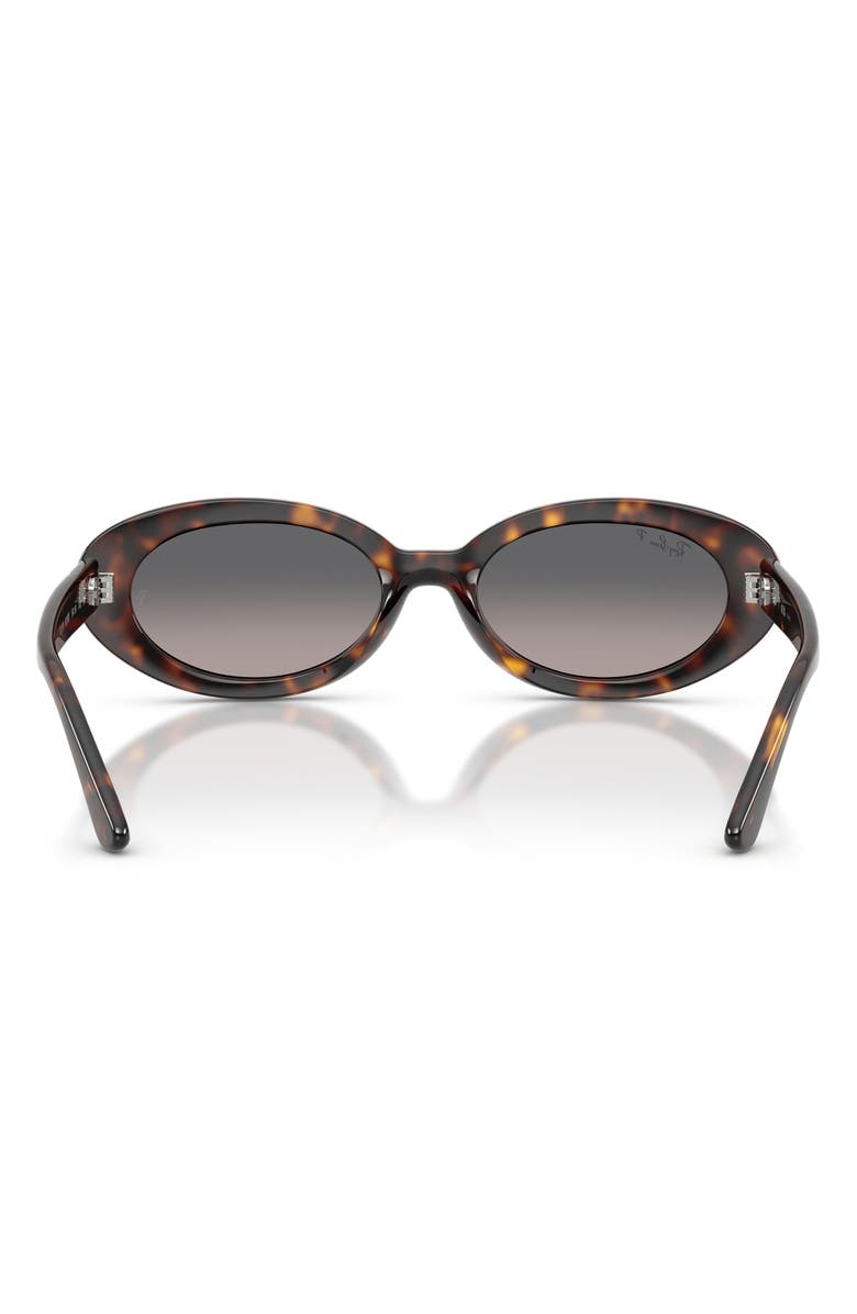 Ray-Ban 54mm Gradient Polarized Oval Sunglasses, Alternate, color, Havana / Grey Gradient Polar