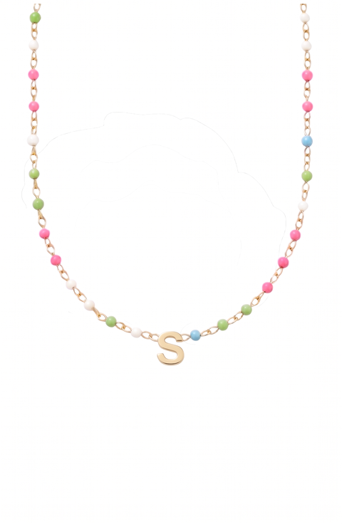 custom initial dainty colorful enamel 14k gold filled necklace