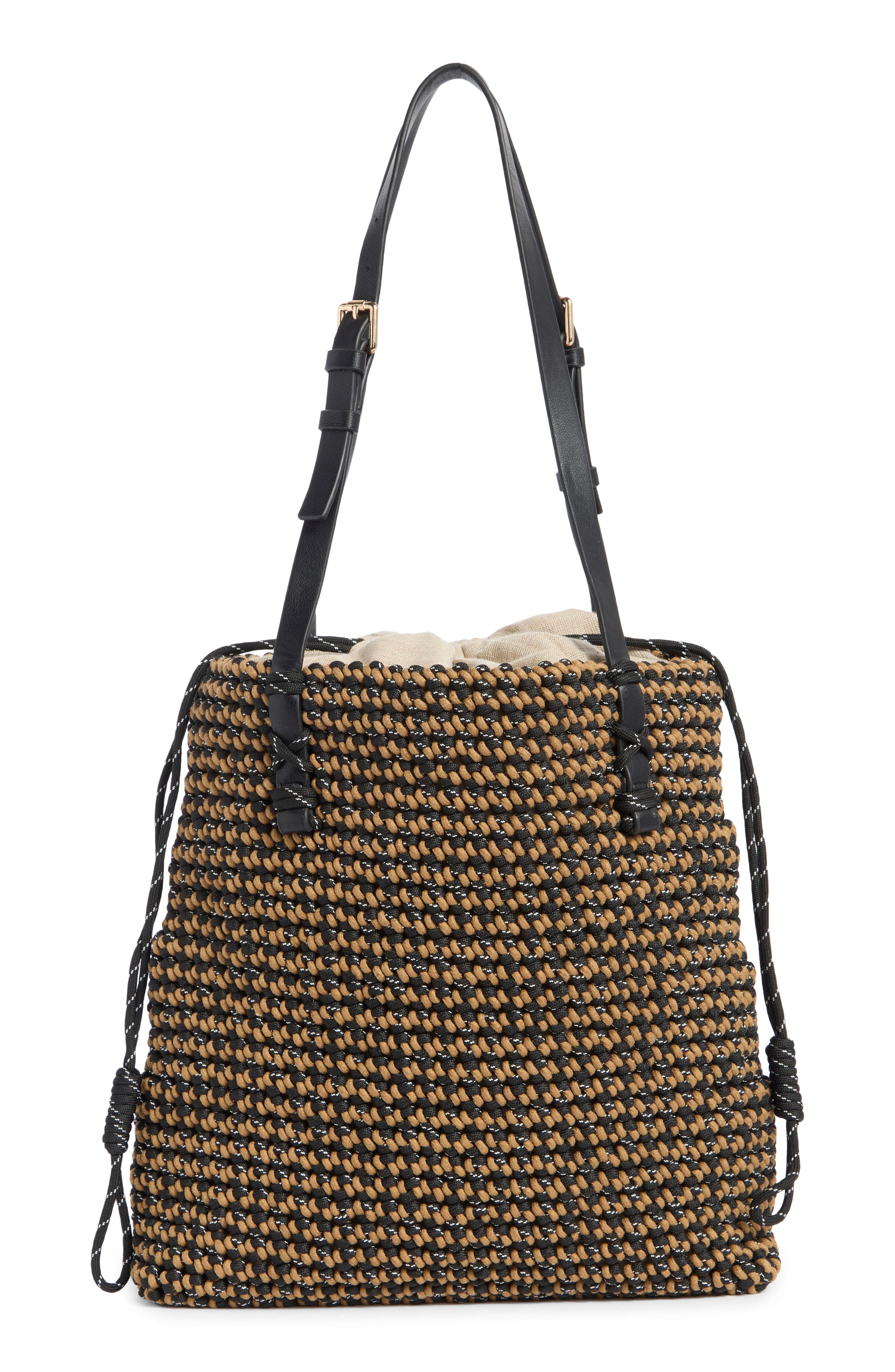 Dolce Vita Woven Cord Tote Bag, Alternate, color, Black
