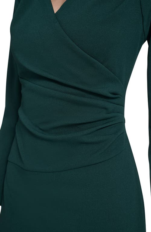 Calvin Klein Stretch Crepe Midi Sheath Dress In Green