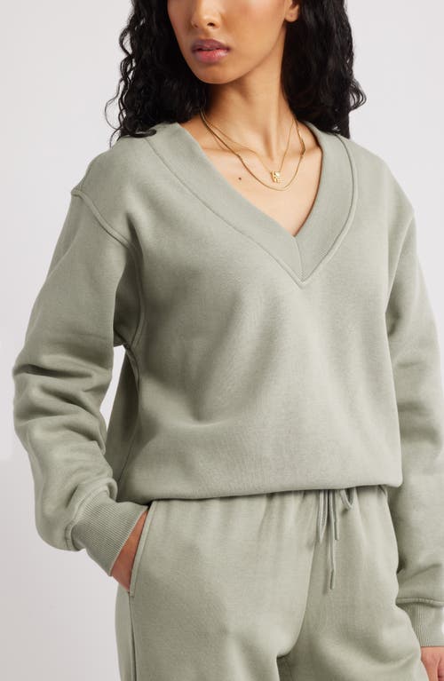 Shop Bp. Oversize V-neck Sweatshirt In Green Halo