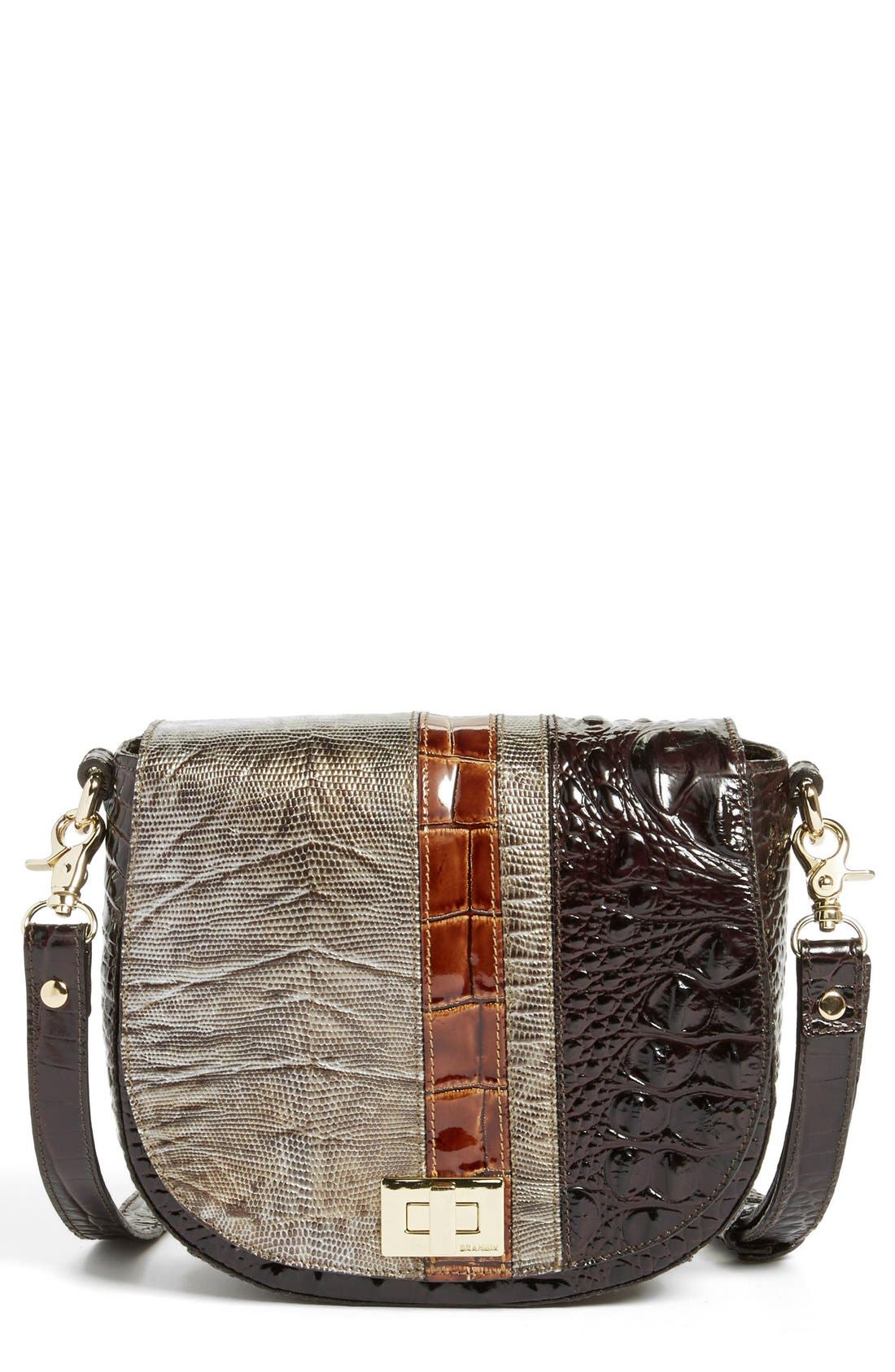 Brahmin 'Tillie' Embossed Leather Crossbody Bag, Main, color, 