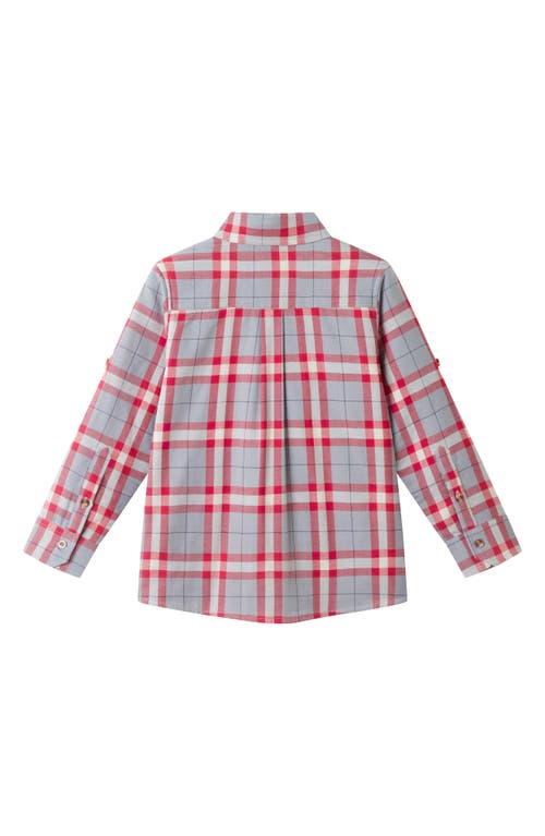 Andy & Evan Kids' Plaid Cotton Button-up Shirt In Gray