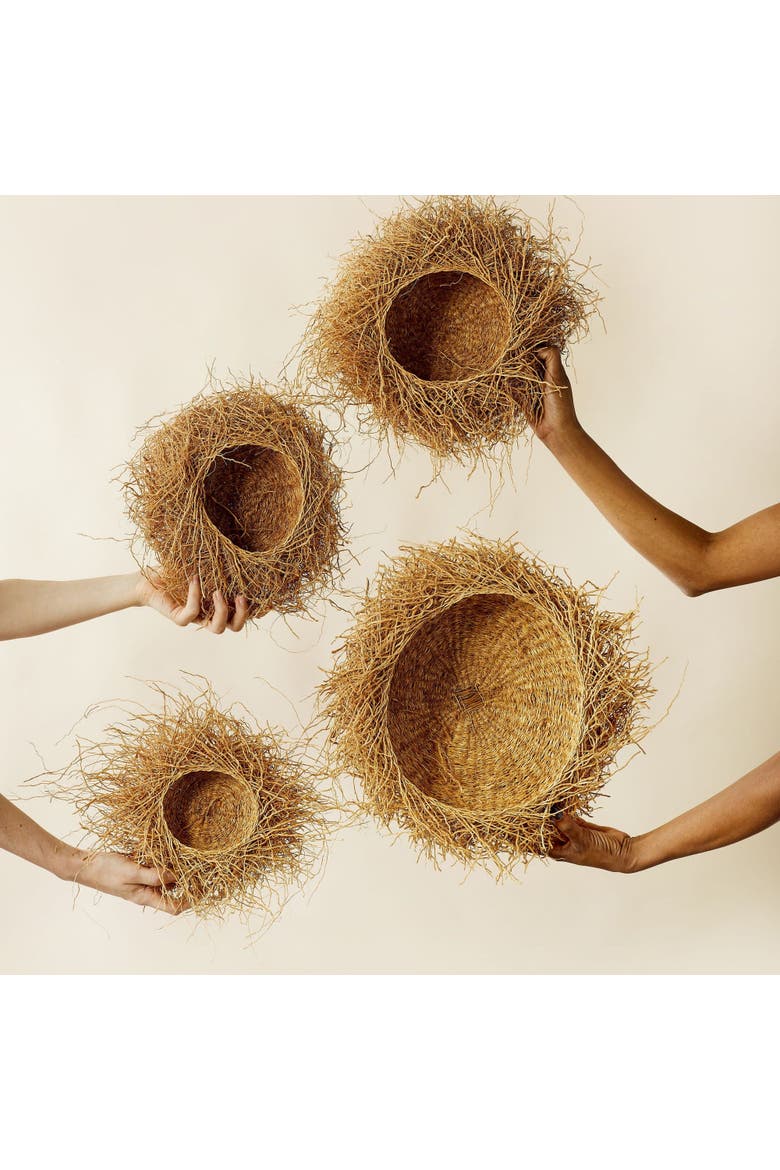 Vetiver Baskets, Alternate, color, Natural