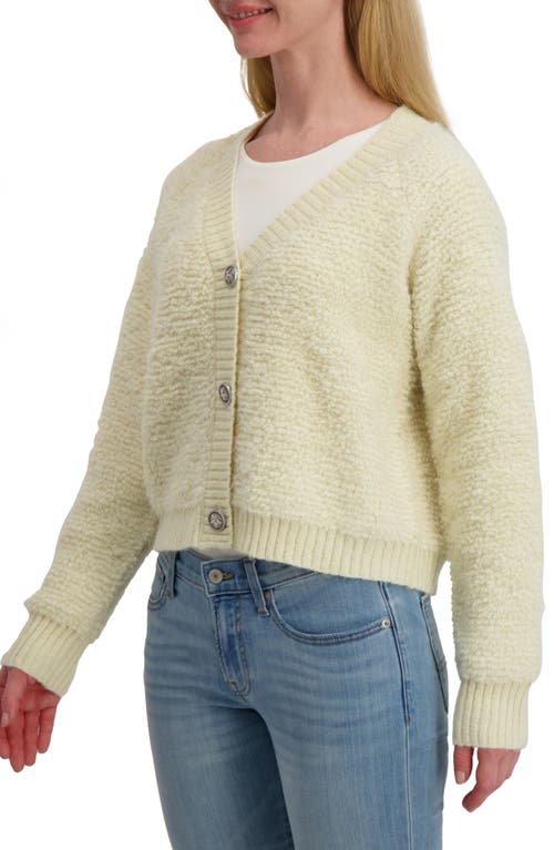 Lucky Brand Raglan Sleeve Bouclé Cardigan In White