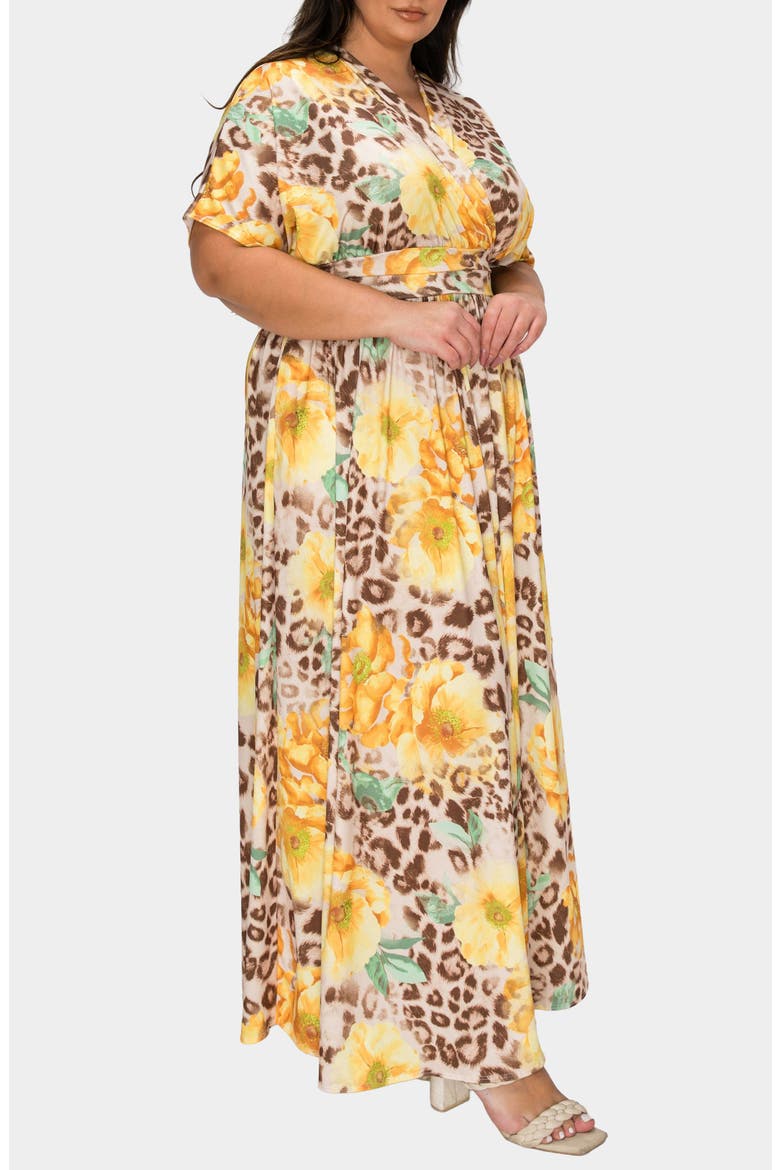 Panthera Floral Empire Waist Dress, Alternate, color, YELLOW