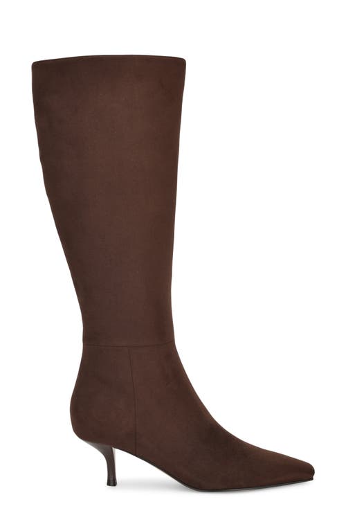Nine West Havier Knee High Kitten Heel Boot In Brown