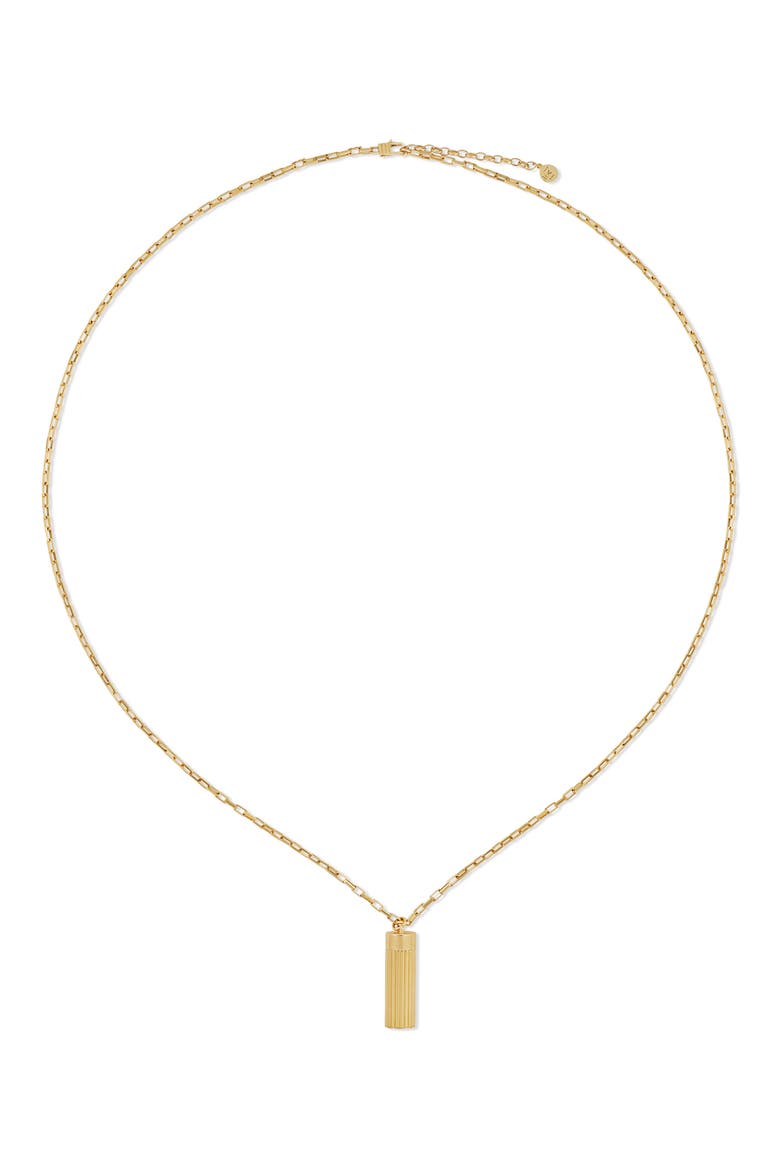 Matchbox Vile Necklace, Main, color, BRASS