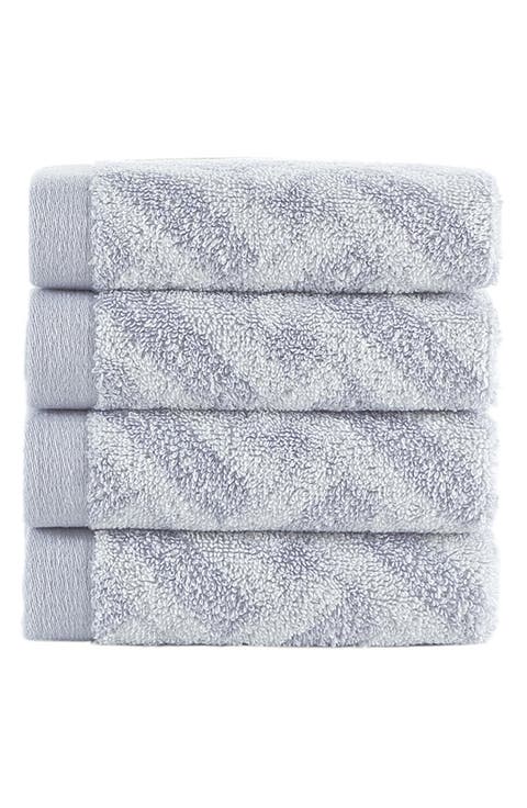 Crisscross Stripe 4-Pack Turkish Cotton Hand Towels