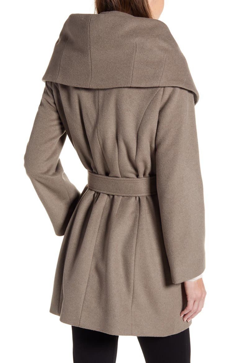 Wool Blend Wrap Coat, Alternate, color, PEBBLE