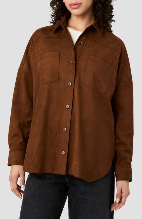 Sonja Faux Suede Button Down Shirt