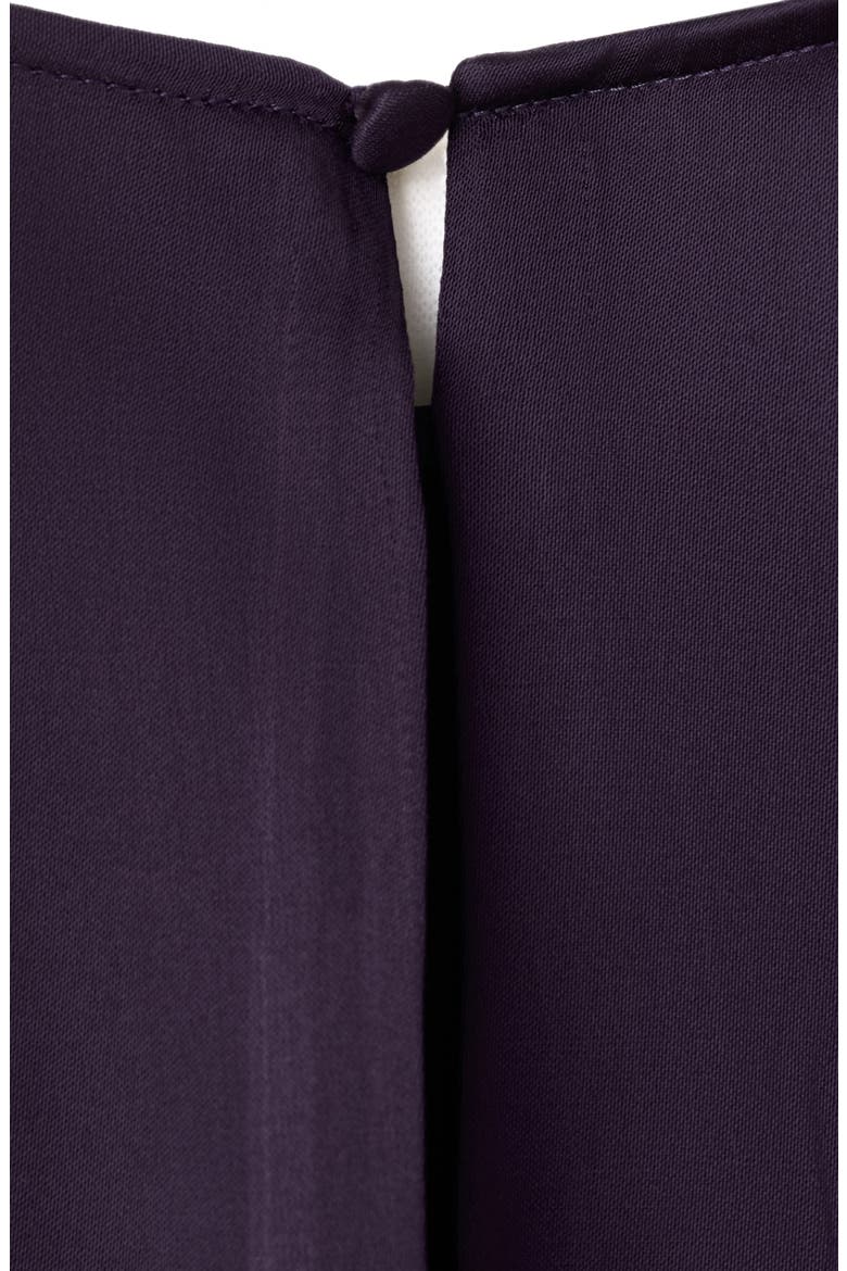 Lace Trim Asymmetric Satin Top, Alternate, color, PURPLE