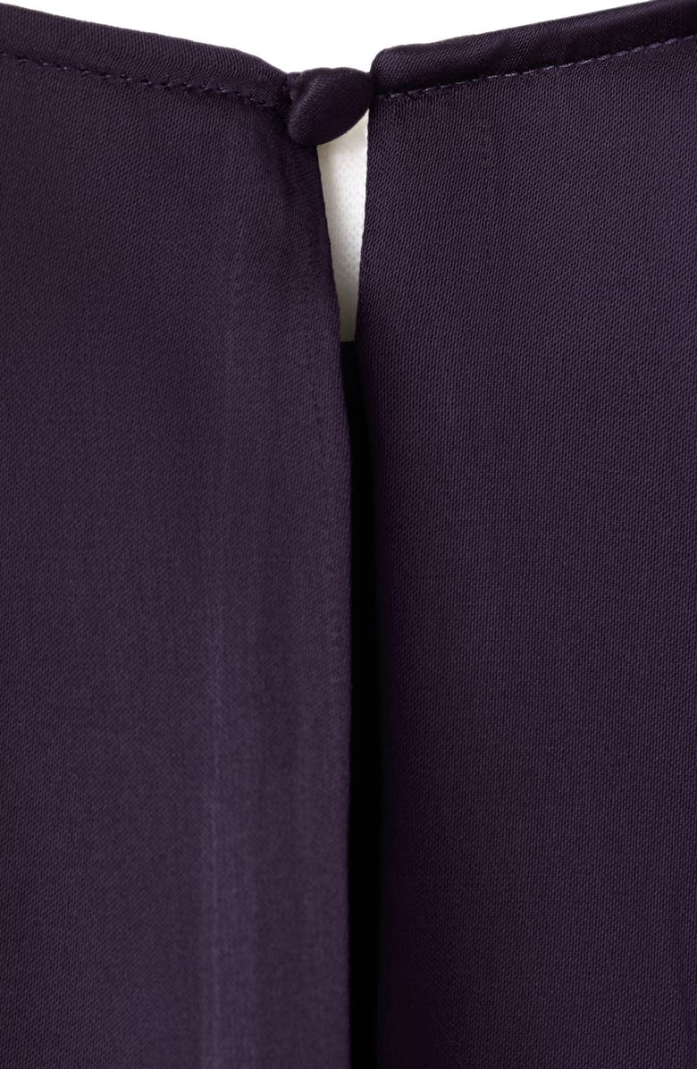 MANGO Lace Trim Asymmetric Satin Top, Alternate, color, 