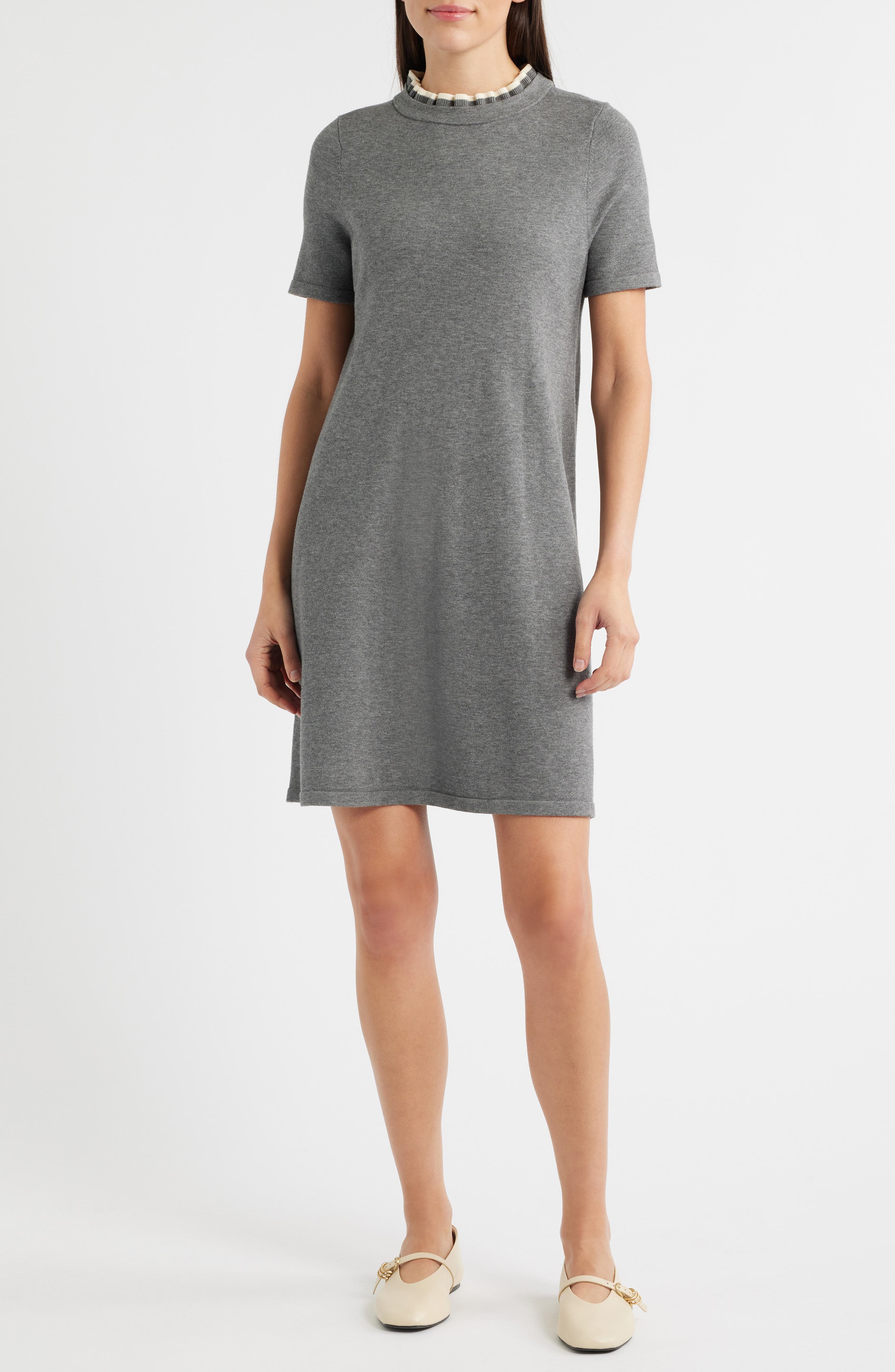 Caslon® Ruffle Accent Sweater Dress