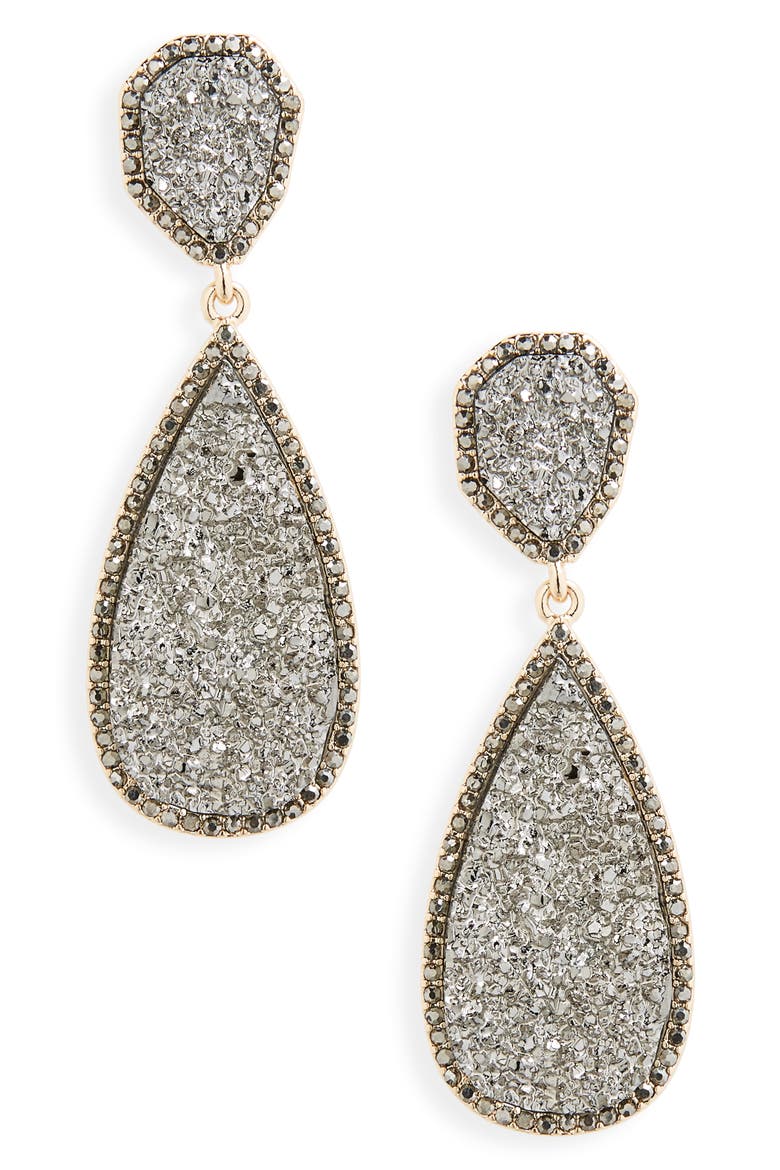 Moonlight Drop Earrings, Main, color, MEDIUM GREY