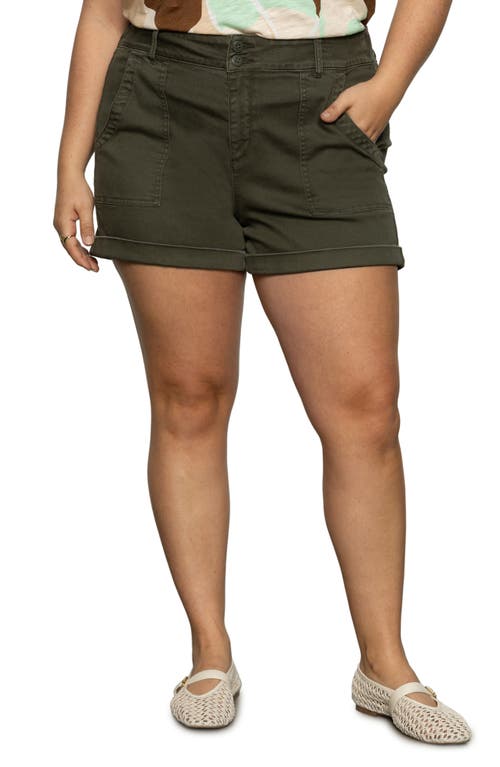 Sanctuary Renegade Stretch Twill Utility Shorts In Kalamata