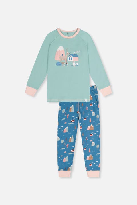 House Organic Cotton Top Pants Two Piece Pajama Set