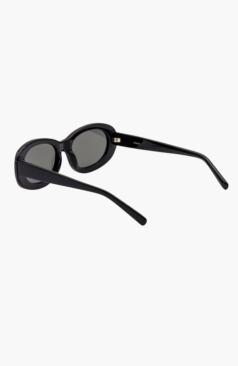 Italic Celeste Oval Italian Acetate Sunglasses, Alternate, color, Black