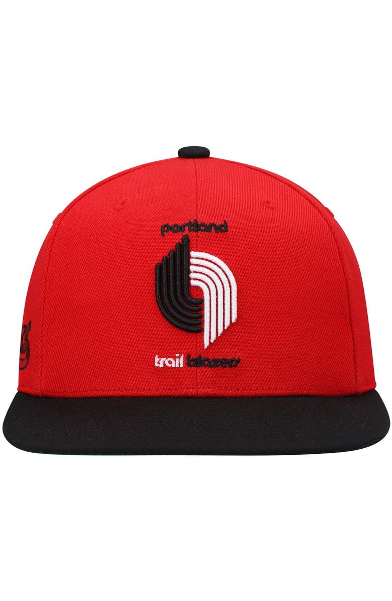 Mitchell & Ness Men's Mitchell & Ness Red/Black Portland Trail Blazers Hardwood Classics Snapback Hat, Alternate, color, Red