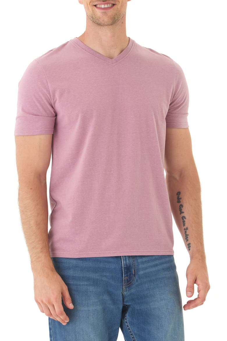 V-Neck Slub T-Shirt, Main, color, CHERRY BLOSSOM