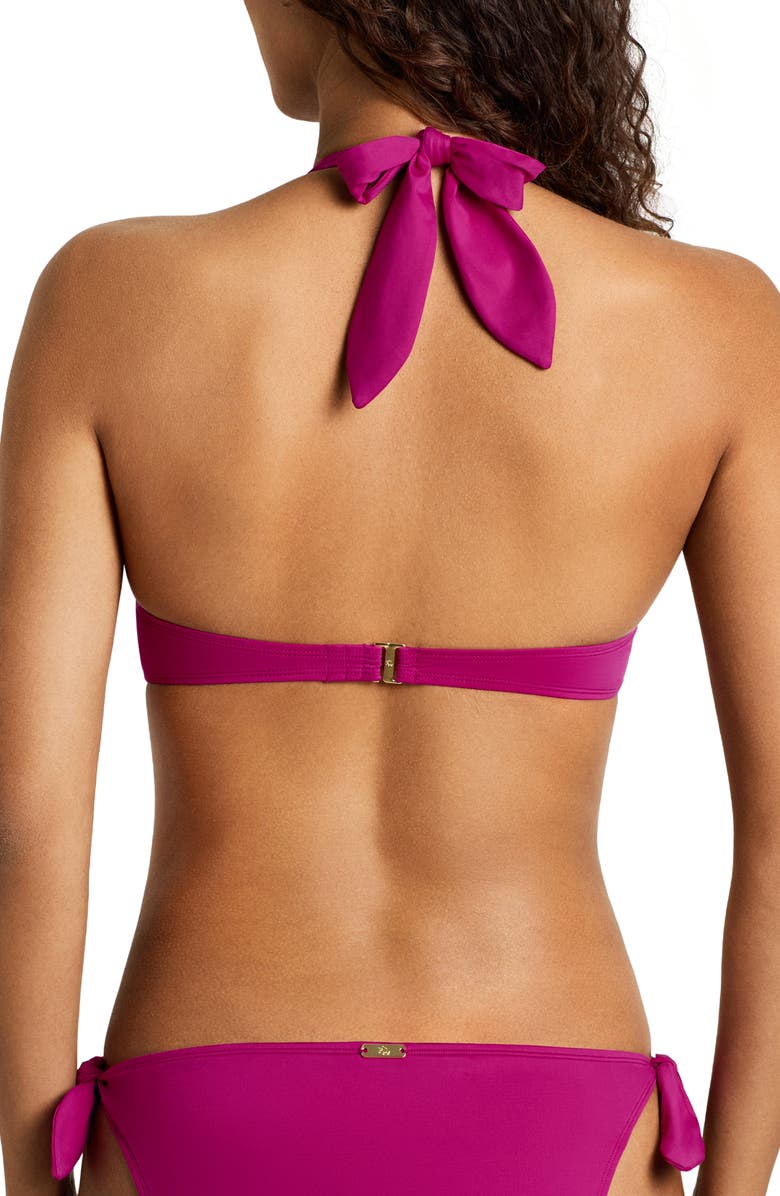 Lauren Ralph Lauren Tie Front Bikini Top, Alternate, color, Plumeria