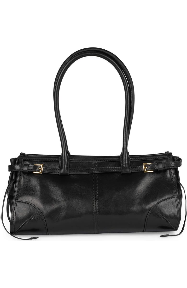 Jeffrey Campbell Pesky Leather Shoulder Bag, Main, color, Black