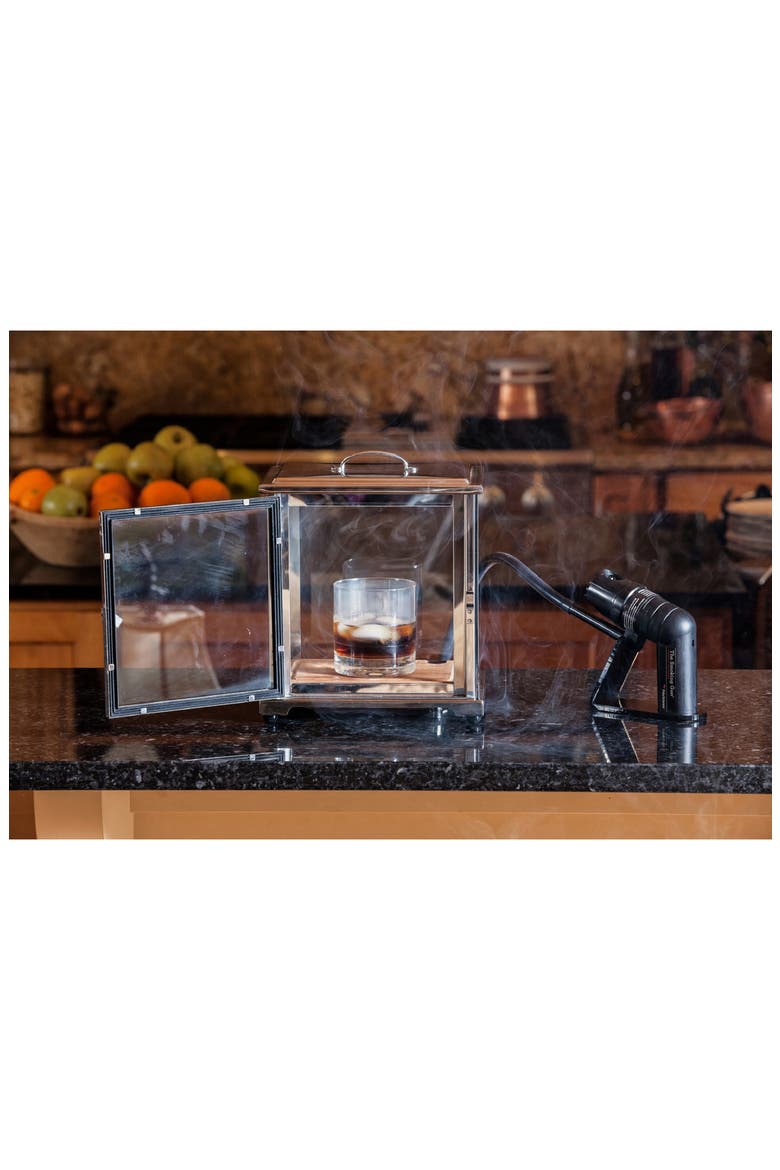 Crafthouse Signature Collection The Smoking Box™ & Handheld Smoker, Alternate, color, SILVER/CLEAR