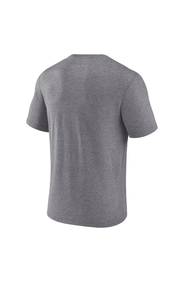 FANATICS Men's Fanatics Heather Gray Las Vegas Raiders Warped Block Tri-Blend T-Shirt, Alternate, color, Heather Gray
